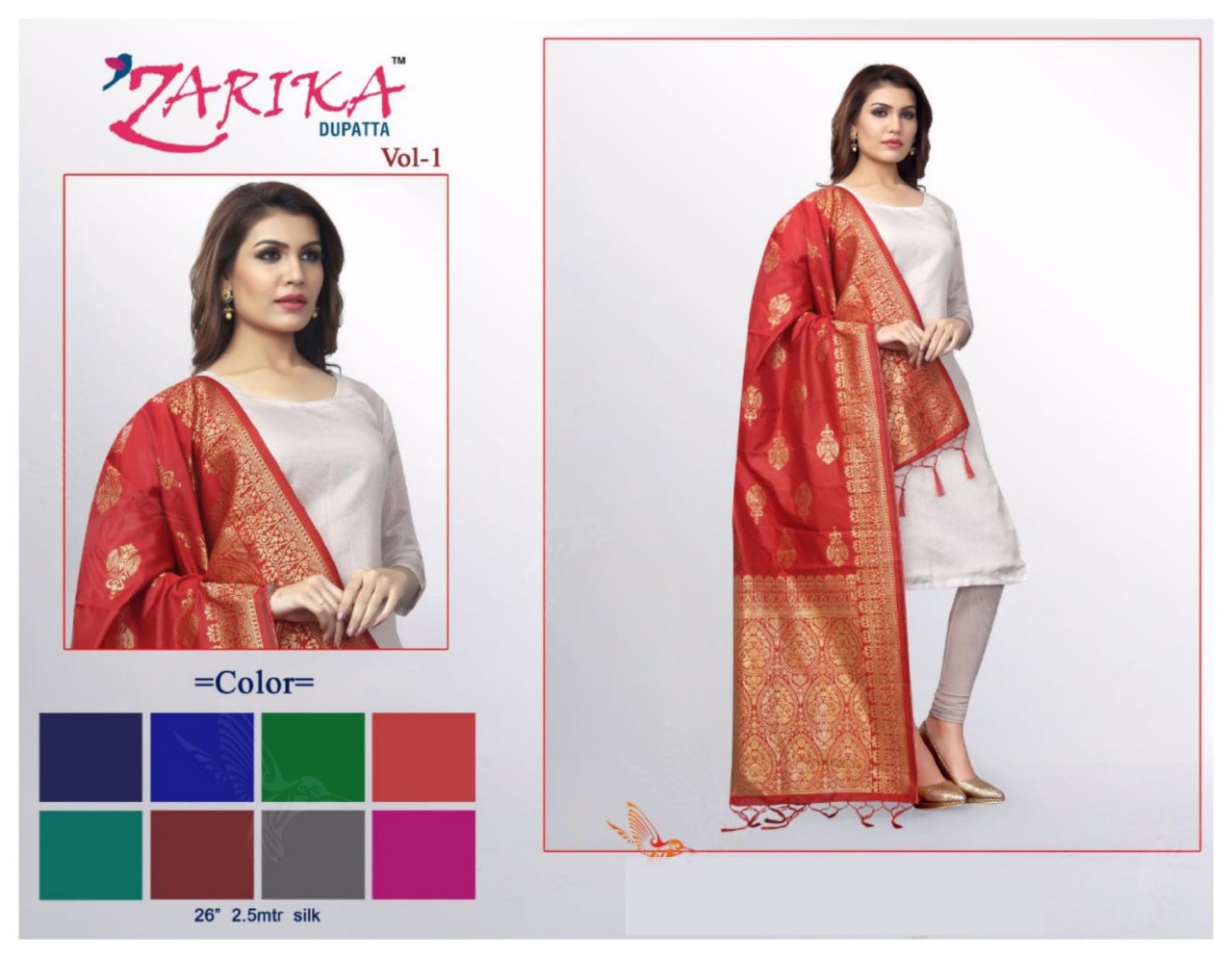 Zarika Vol-1 The Kazo Design Silk Dupatta Catalog Zarika Vol-1 The Kazo Design Silk Dupatta Catalog